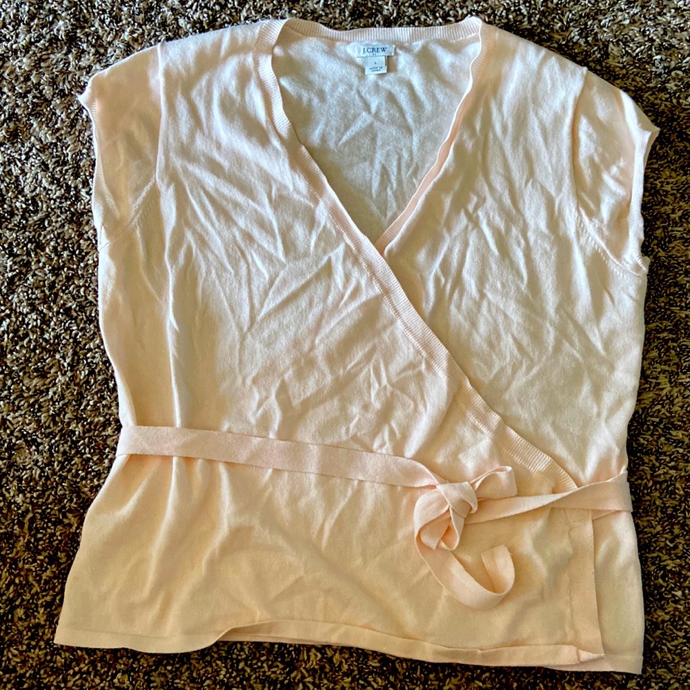J.Crew light pink wrap shirt